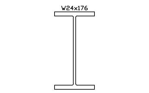 W24x176 sembolünün önizlemesi, blok AISC_W24X176