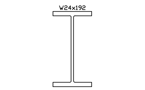 W24x192 sembolünün önizlemesi, blok AISC_W24X192