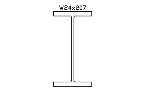 W24x207 sembolünün önizlemesi, blok AISC_W24X207