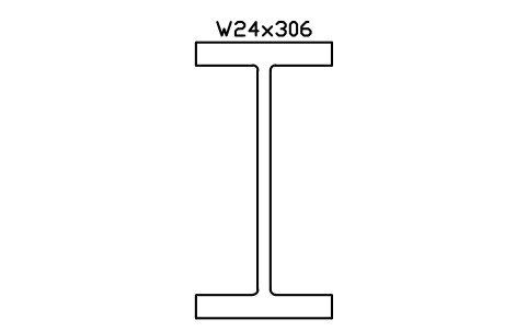 W24x306 sembolünün önizlemesi, blok AISC_W24X306
