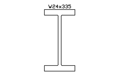 W24x335 sembolünün önizlemesi, blok AISC_W24X335