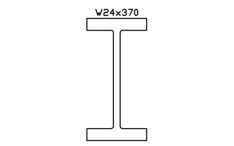 W24x370 sembolünün önizlemesi, blok AISC_W24X370
