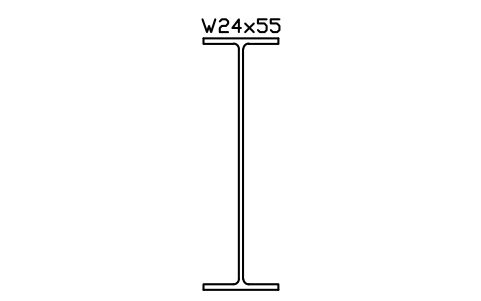W24x55 sembolünün önizlemesi, blok AISC_W24X55