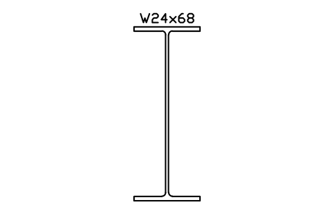 W24x68 sembolünün önizlemesi, blok AISC_W24X68