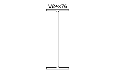 W24x76 sembolünün önizlemesi, blok AISC_W24X76
