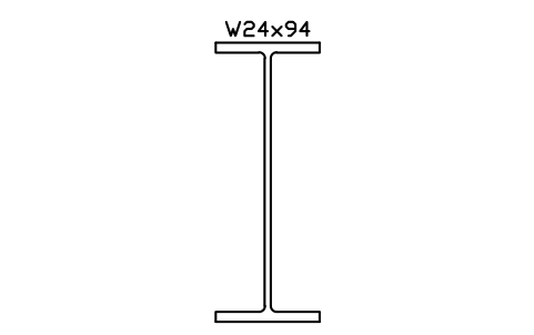W24x94 sembolünün önizlemesi, blok AISC_W24X94