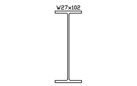 W27x102 sembolünün önizlemesi, blok AISC_W27X102