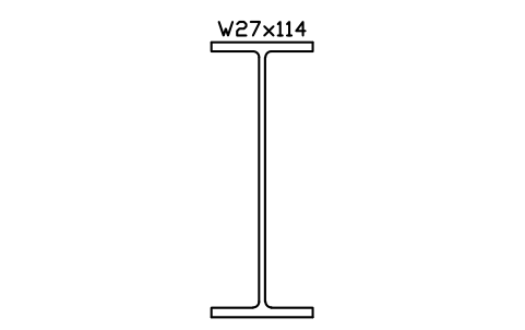 W27x114 sembolünün önizlemesi, blok AISC_W27X114