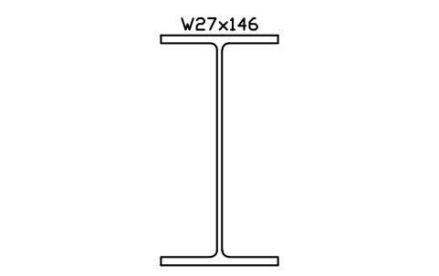 W27x146 sembolünün önizlemesi, blok AISC_W27X146
