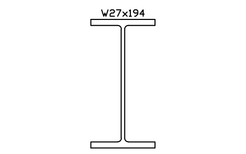 W27x194 sembolünün önizlemesi, blok AISC_W27X194