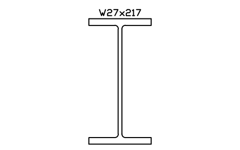 W27x217 sembolünün önizlemesi, blok AISC_W27X217