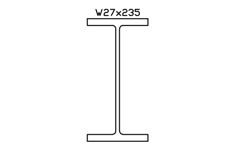 W27x235 sembolünün önizlemesi, blok AISC_W27X235