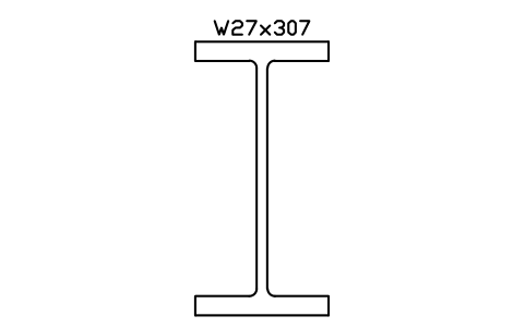 W27x307 sembolünün önizlemesi, blok AISC_W27X307