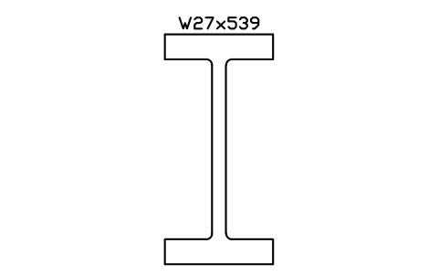 W27x539 sembolünün önizlemesi, blok AISC_W27X539