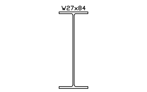 W27x84 sembolünün önizlemesi, blok AISC_W27X84