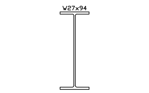 W27x94 sembolünün önizlemesi, blok AISC_W27X94