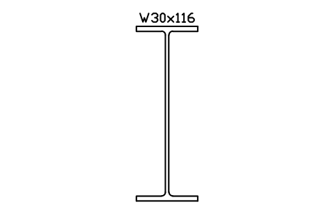 W30x116 sembolünün önizlemesi, blok AISC_W30X116