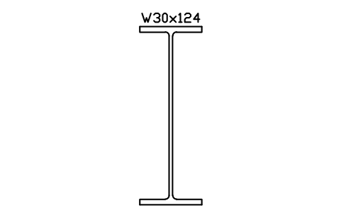 W30x124 sembolünün önizlemesi, blok AISC_W30X124