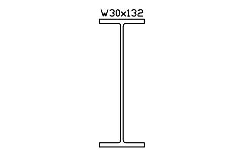 W30x132 sembolünün önizlemesi, blok AISC_W30X132