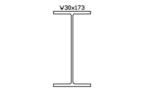 W30x173 sembolünün önizlemesi, blok AISC_W30X173