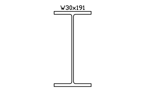 W30x191 sembolünün önizlemesi, blok AISC_W30X191