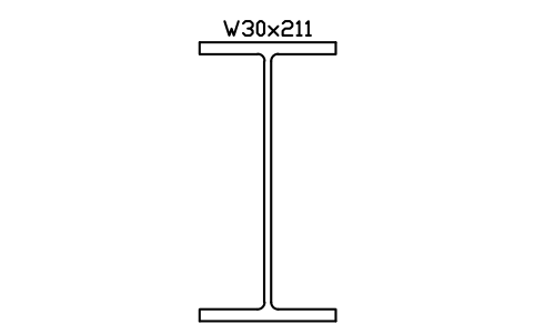 W30x211 sembolünün önizlemesi, blok AISC_W30X211