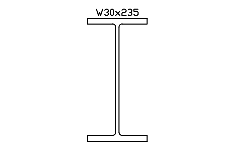 W30x235 sembolünün önizlemesi, blok AISC_W30X235