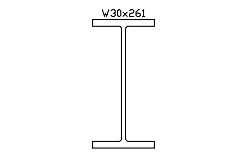 W30x261 sembolünün önizlemesi, blok AISC_W30X261