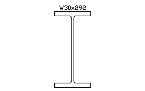 W30x292 sembolünün önizlemesi, blok AISC_W30X292