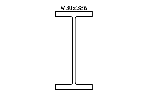W30x326 sembolünün önizlemesi, blok AISC_W30X326