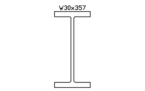 W30x357 sembolünün önizlemesi, blok AISC_W30X357