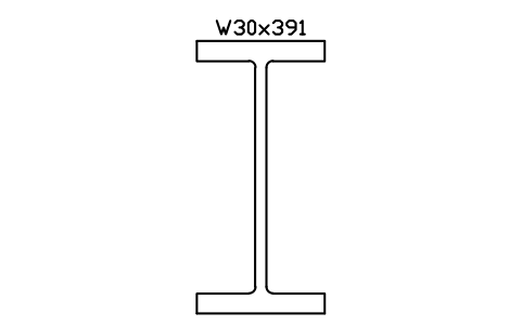 W30x391 sembolünün önizlemesi, blok AISC_W30X391
