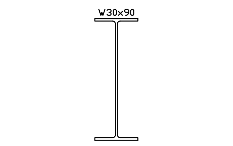 W30x90 sembolünün önizlemesi, blok AISC_W30X90