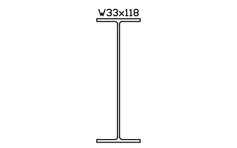 W33x118 sembolünün önizlemesi, blok AISC_W33X118