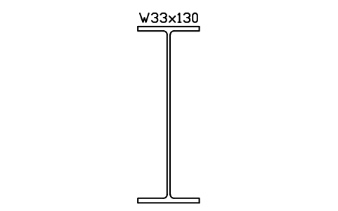 W33x130 sembolünün önizlemesi, blok AISC_W33X130