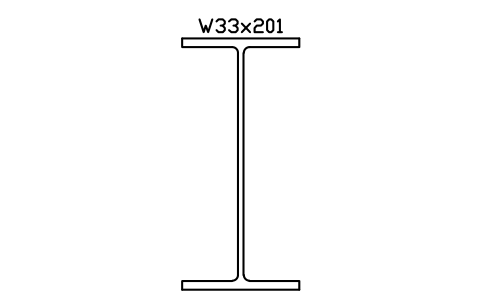 W33x201 sembolünün önizlemesi, blok AISC_W33X201