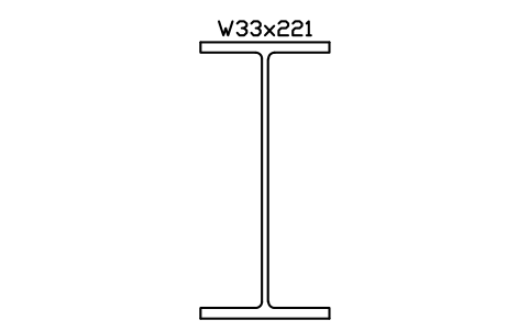 W33x221 sembolünün önizlemesi, blok AISC_W33X221