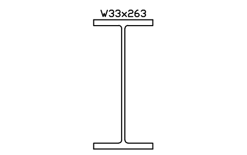 W33x263 sembolünün önizlemesi, blok AISC_W33X263