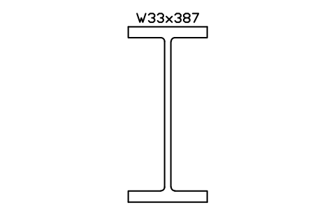 W33x387 sembolünün önizlemesi, blok AISC_W33X387