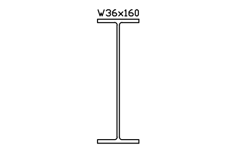 W36x160 sembolünün önizlemesi, blok AISC_W36X160