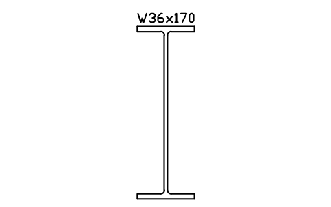 W36x170 sembolünün önizlemesi, blok AISC_W36X170