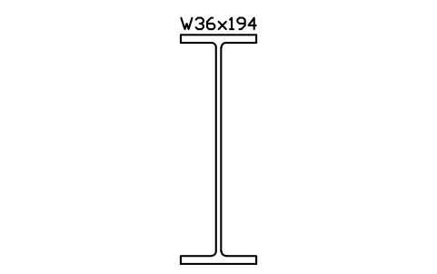 W36x194 sembolünün önizlemesi, blok AISC_W36X194