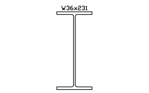 W36x231 sembolünün önizlemesi, blok AISC_W36X231