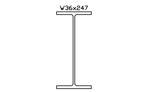 W36x247 sembolünün önizlemesi, blok AISC_W36X247