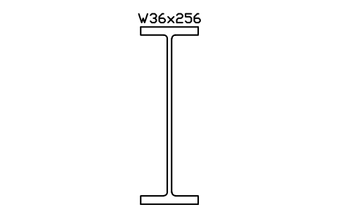 W36x256 sembolünün önizlemesi, blok AISC_W36X256