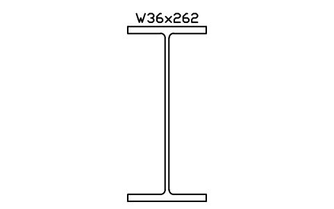 W36x262 sembolünün önizlemesi, blok AISC_W36X262