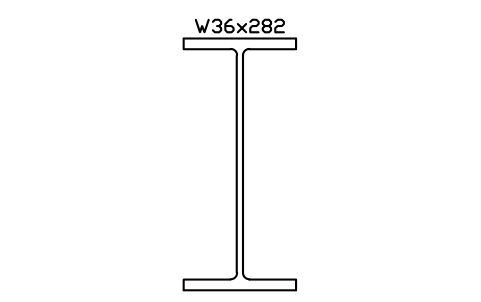 W36x282 sembolünün önizlemesi, blok AISC_W36X282