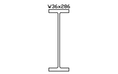 W36x286 sembolünün önizlemesi, blok AISC_W36X286