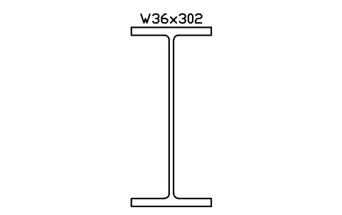 W36x302 sembolünün önizlemesi, blok AISC_W36X302