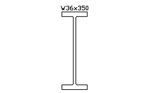 W36x350 sembolünün önizlemesi, blok AISC_W36X350